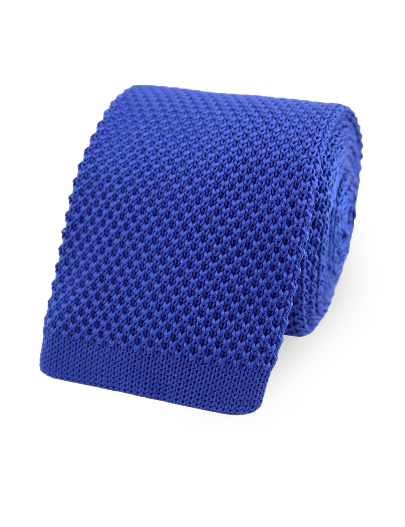The Gents Lab Royal Blue 100% Polyester Square End Knitted Neck Tie (Royal Blue)
