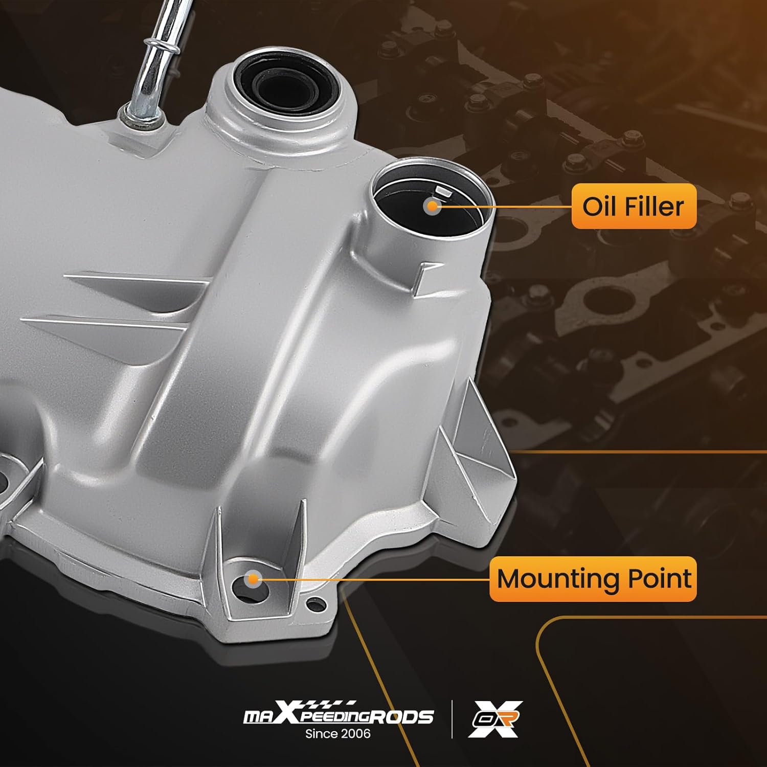 maXpeedingrods Right Side Aluminum Engine Valve Cover for Ford Expedition F-150 F-250 F-350 Mustang for Lincoln Mark LT Navigator 2004-2014 Replace 9L1Z6582D 264908