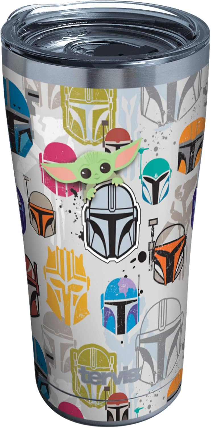 Tervis Triple Walled Star Wars The Mandalorian Peekaboo Insulated Tumbler Cup Keeps Drinks Cold & Hot, 20oz Legacy, Stainless Steel