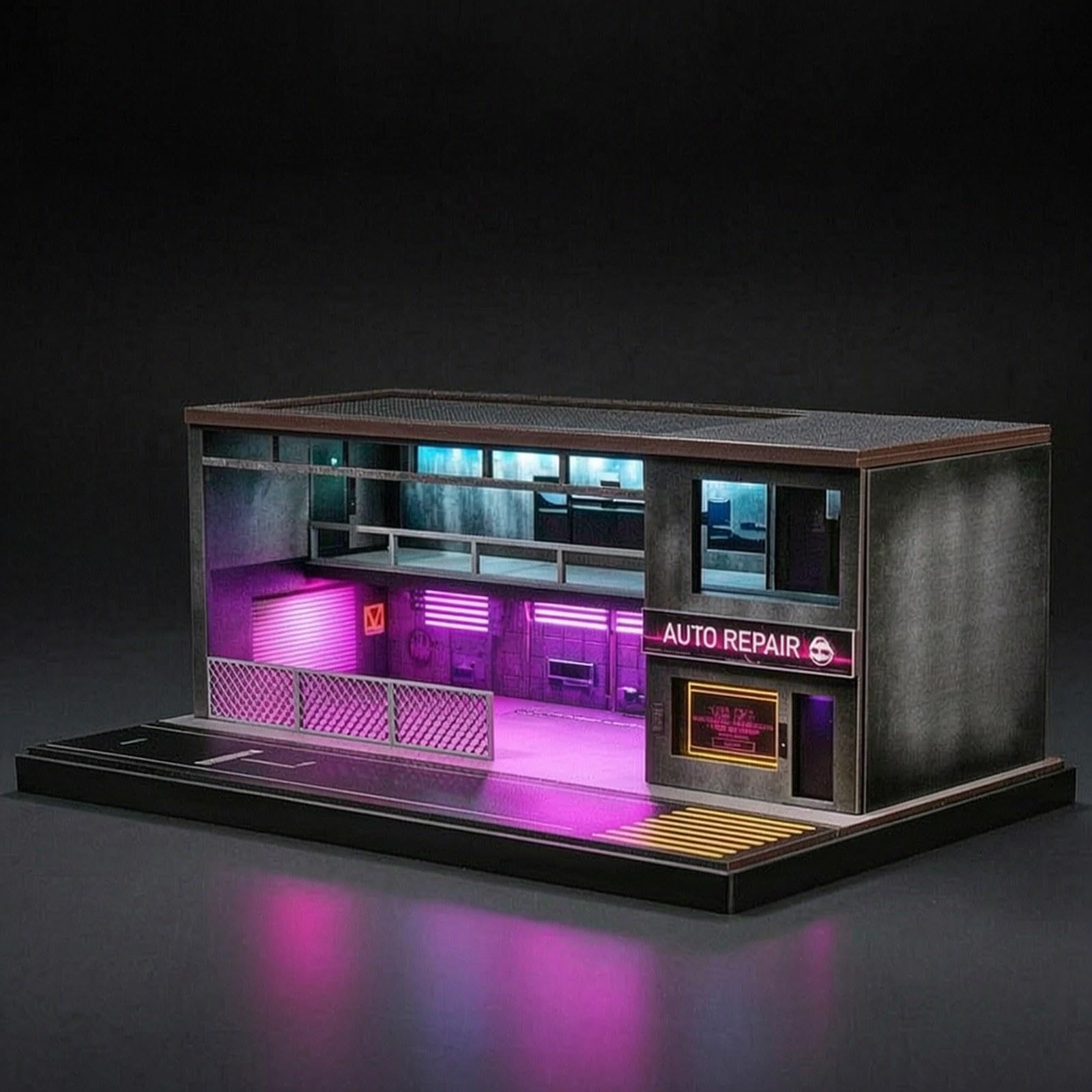 Diorama Eines 1/64 Modellautos Aus Druckguss für Die Tischdekoration Einer Parkgarage