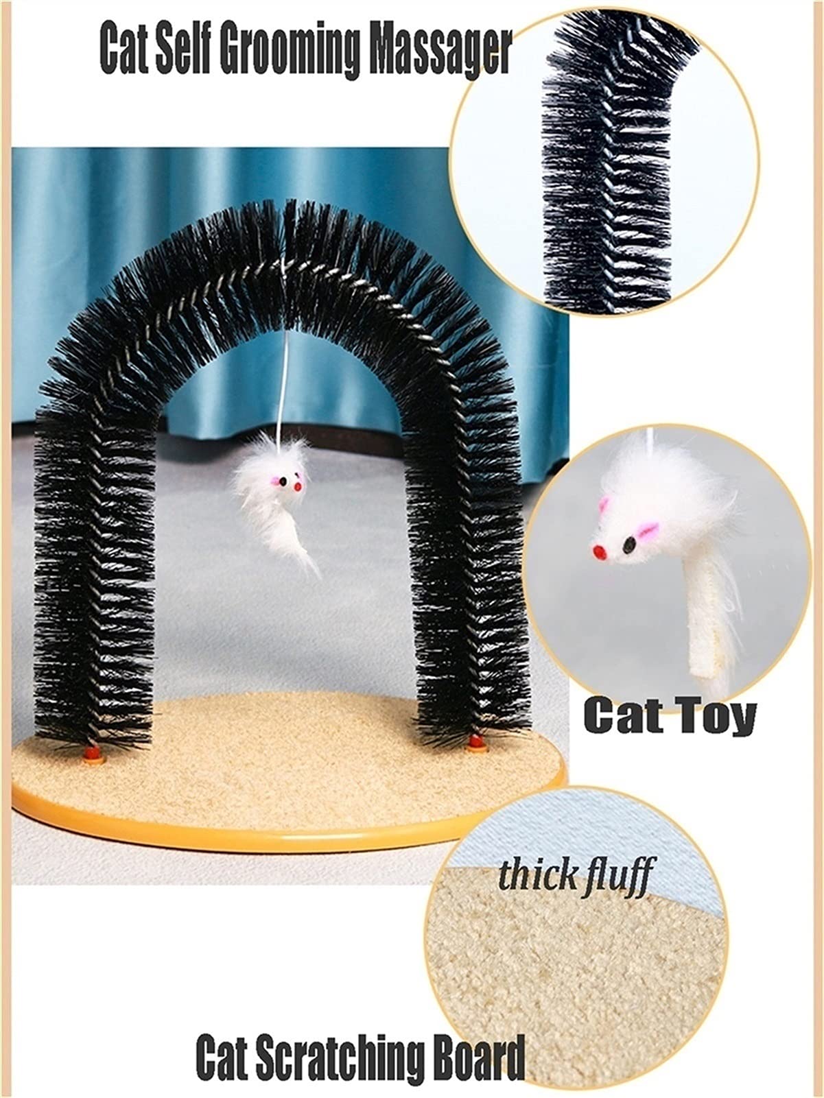 Katzenbürste Katze Ecke Pinsel - 3 In 1 Funktionaler Katzenbogen, Langhair Kurzhaar Selbstpflegekamm, Indoor Pet Toy Scratcher (Size : Cat Arch)