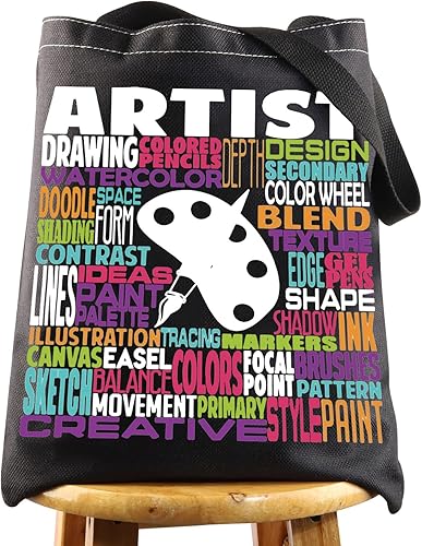 LEVLO Bolsa de lona para artista, regalo para profesor de arte, bolso de hombro artístico para estudiantes de arte graduado