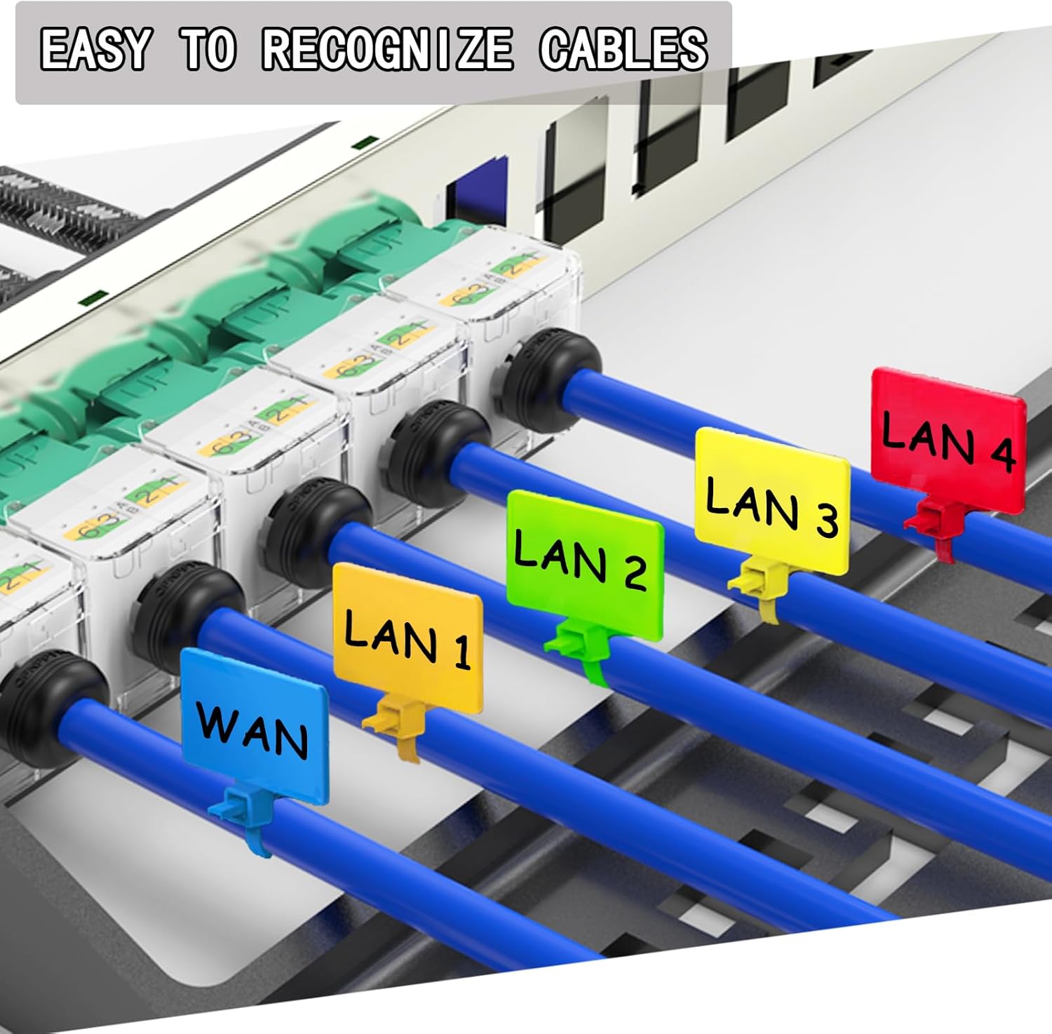 250pcs 6 inch Wire Zip Ties, Self-locking Nylon Cable Tags Labels, Multicolor Written-on Cable Mark Ties Zip Tie Tags for Wire Marking and Organizing - Image 3