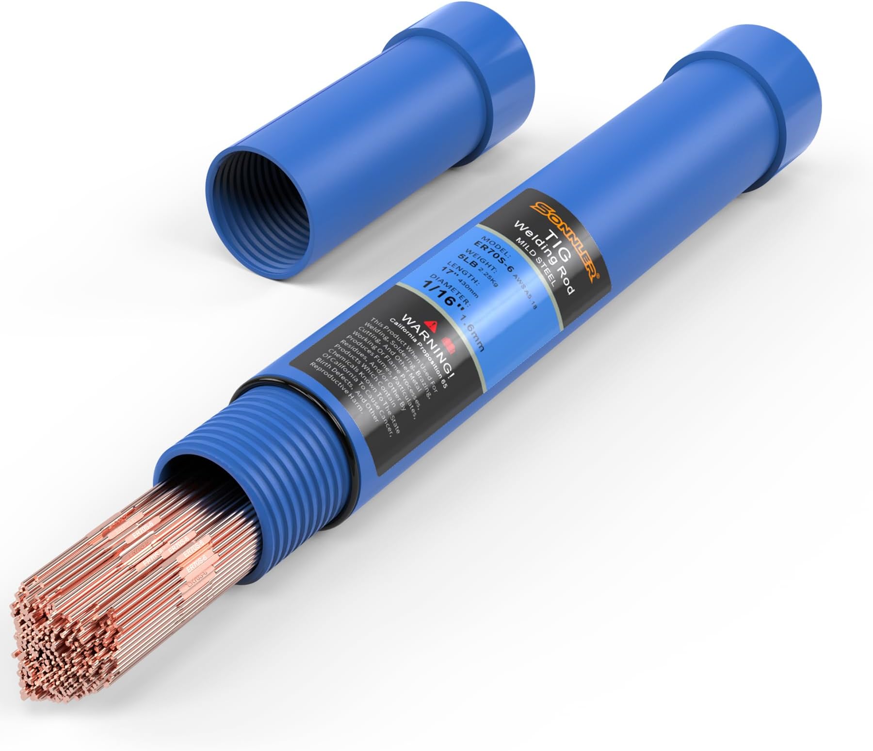 ER70S-6 1/16" x 16" 5LB Mild Steel TIG Welding Wire Filler Rod | Low Splatter Corrosion Resistance, TIG welding accessories