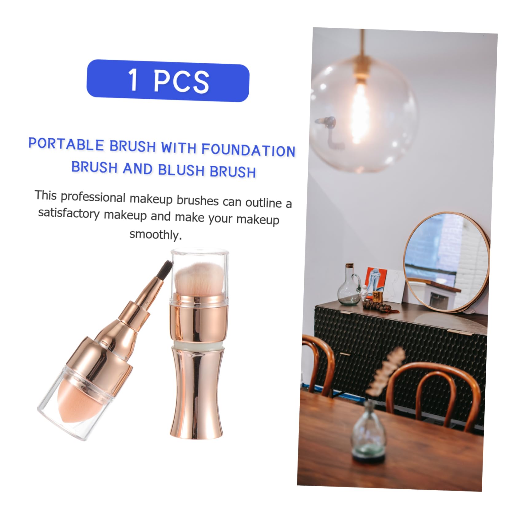 Ipetboom Professional Makeup Brush Set 5pc Double-ended Makeup Brush Foundation Blush for Women