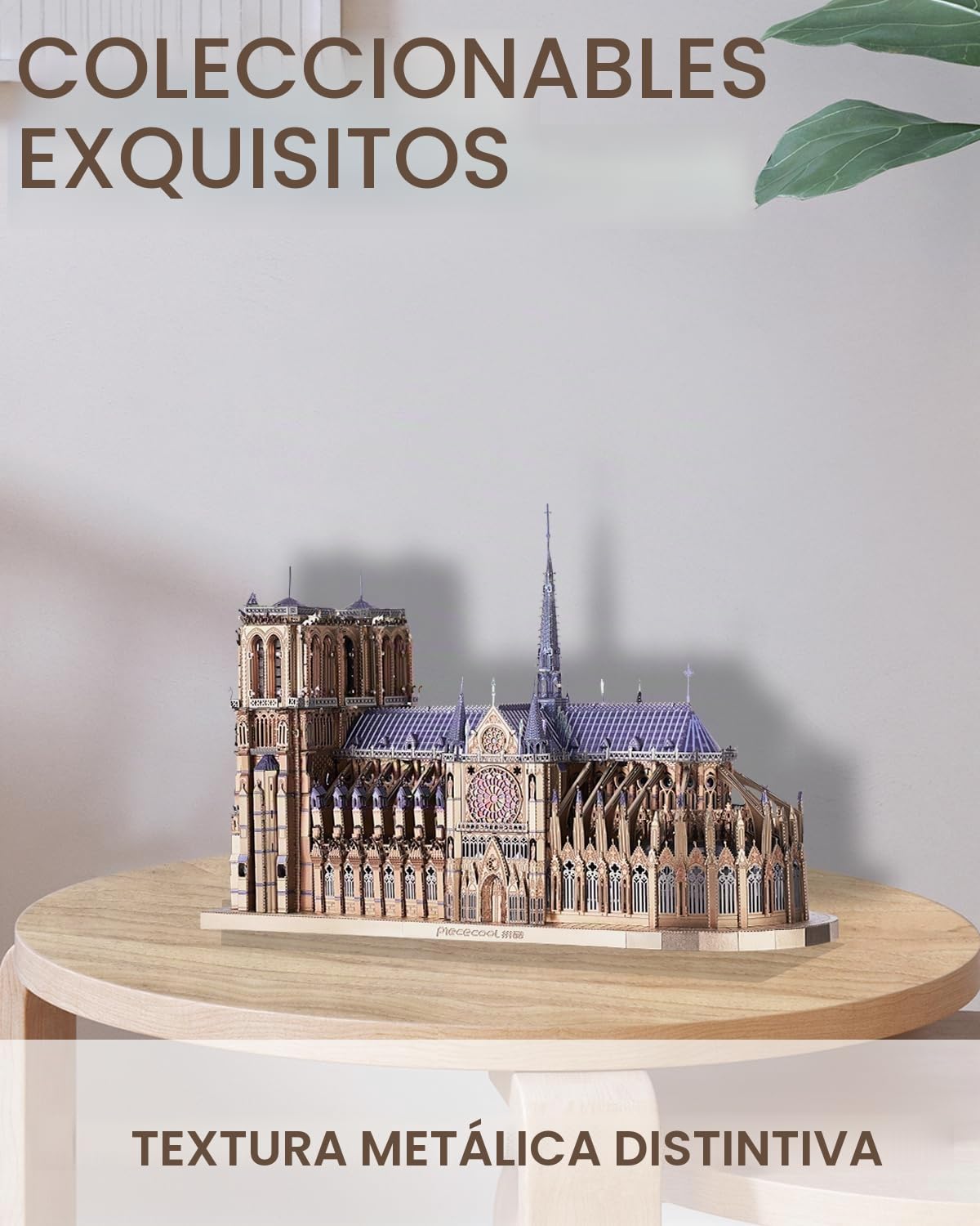Piececool Metal Puzzle 3D Notre Dame de París, Edificios Famosos Maquetas para Construir Adultos, Puzzles 3D Maquetas para Montar, Acero Inoxidable Maqueta Metal, Recuerdos, Colección, 382 Piezas