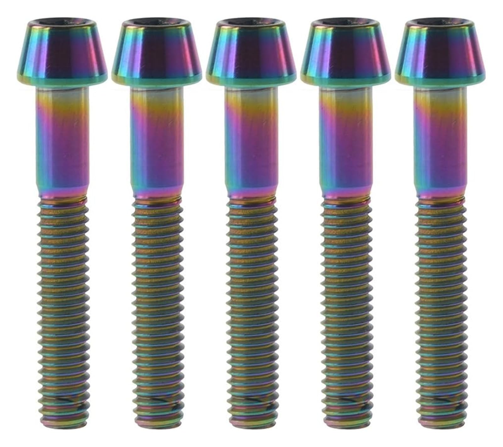 Vis Allen M6x35mm en titane conique arc-en-ciel haut de gamme pour vélo