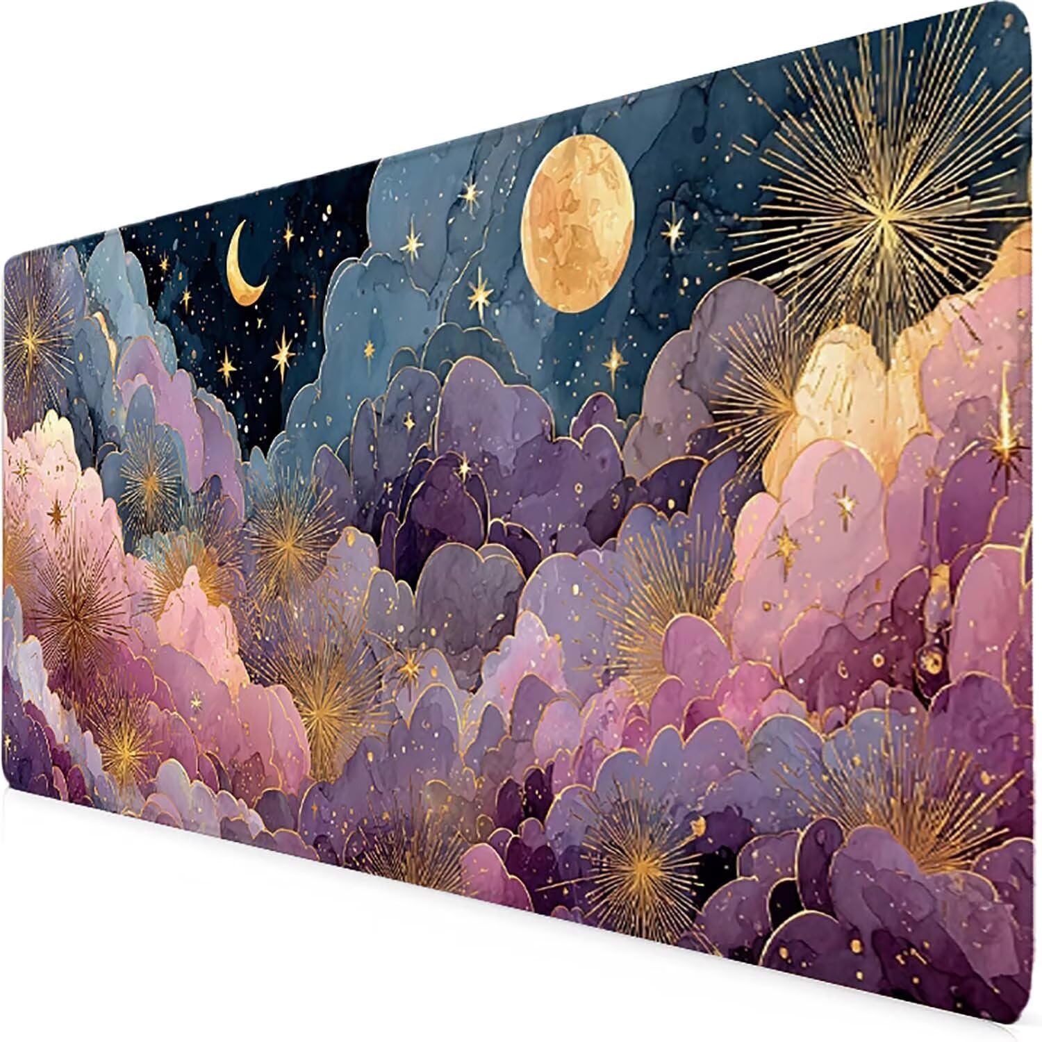 Tappetino Mouse XXL 1000x500mm Rosa Mousepad Paesaggio Tappetino Scrivania Grande, con base in Gomma Antiscivolo, Impermeabile Sottomano Scrivania per Computer, Accessori Gaming Mouse Pad 5-3970j