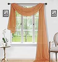 Vista 24 de Sapphire Home Cortinas de cenefa para ventana, cenefas transparentes extralargas para ventanas, cortinas de gasa para sala de estar, cocina