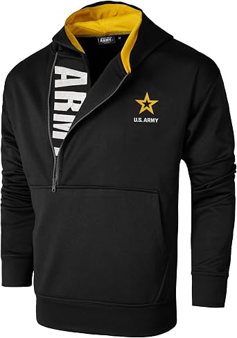 Malham USA Officially Licensed US Army Military Black Hoodie - Authentic Army Sweatshirt, S - L