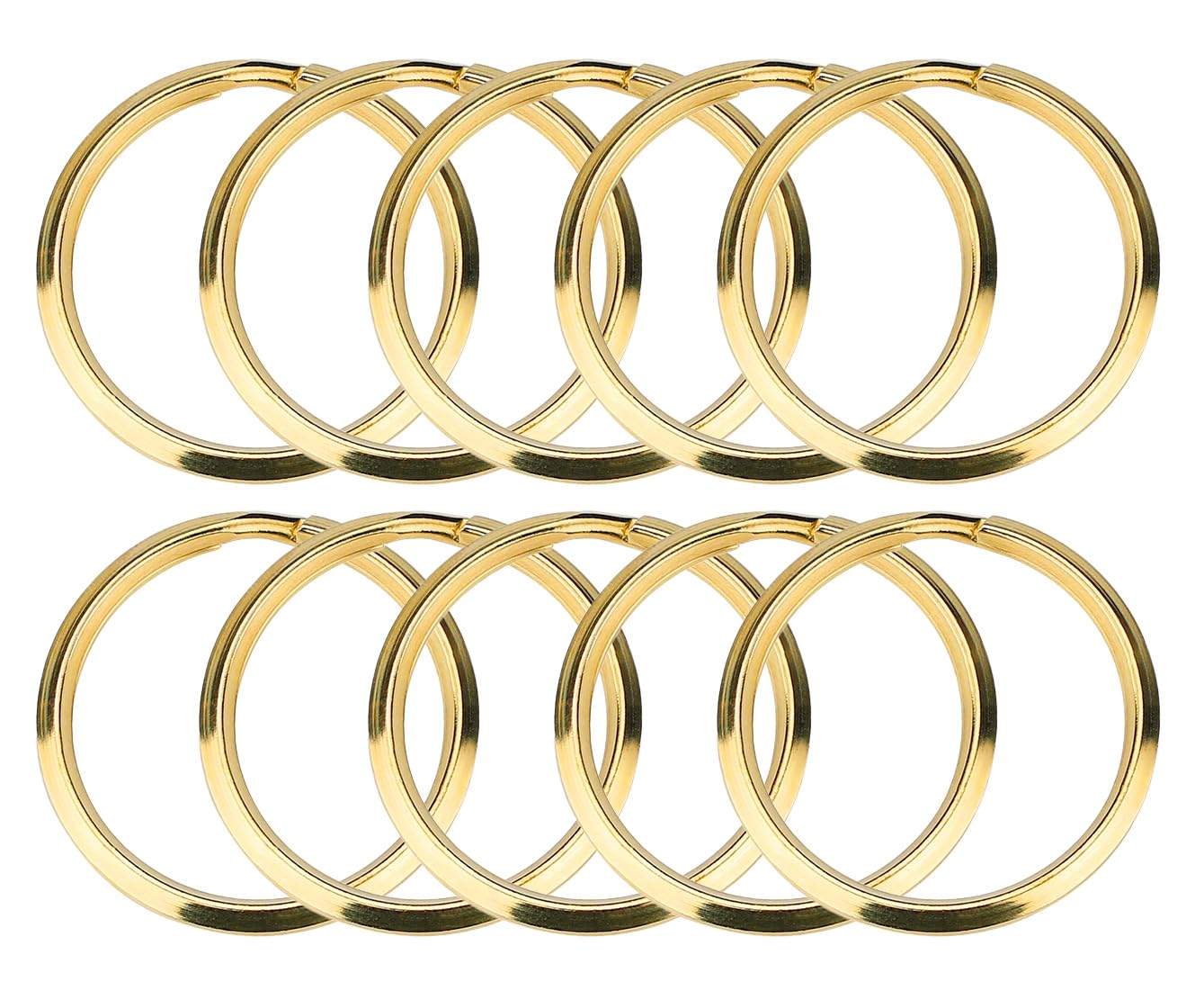 Brass Ring, Key Ring, Set of 10, Key Chain Accessories, Handmade, DIY, Double Ring, Double Ring, Brass (Diameter: 1.2 inches (30 mm)