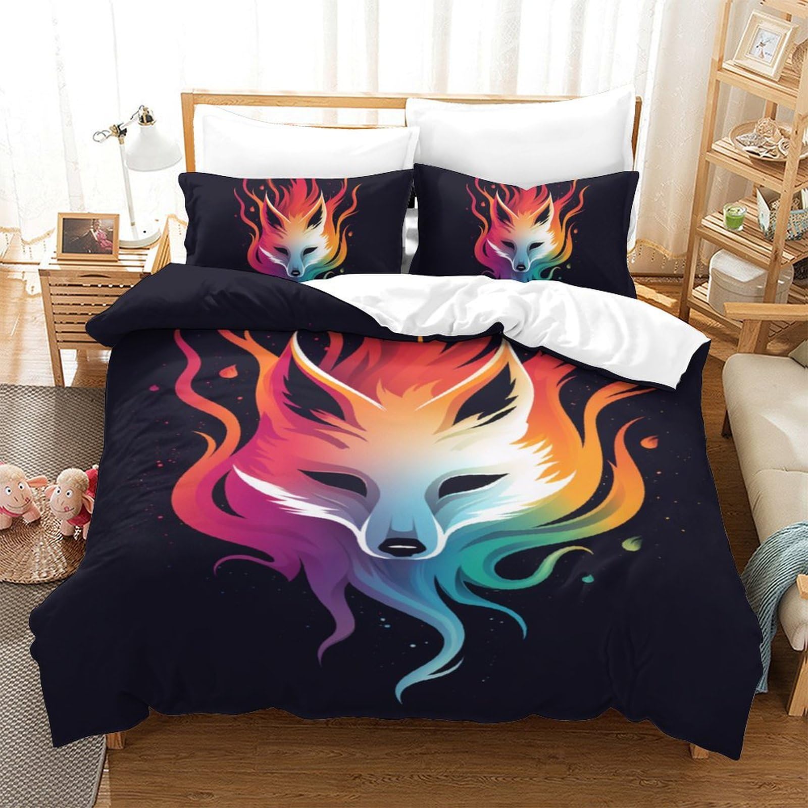 Housse de couette loup en impression 3D pour décorer une chambre d'adolescent passionné de nature