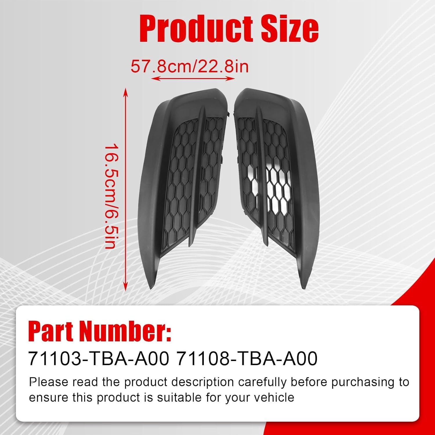 FZJDSD 2PCS Front Bumper Fog Light Cover Assembly Compatible with Honda Civic Sedan/Coupe 2016 2017 2018 Fog Lamps Cover Replace 71103-TBA-A00 71108-TBA-A00 - Image 3