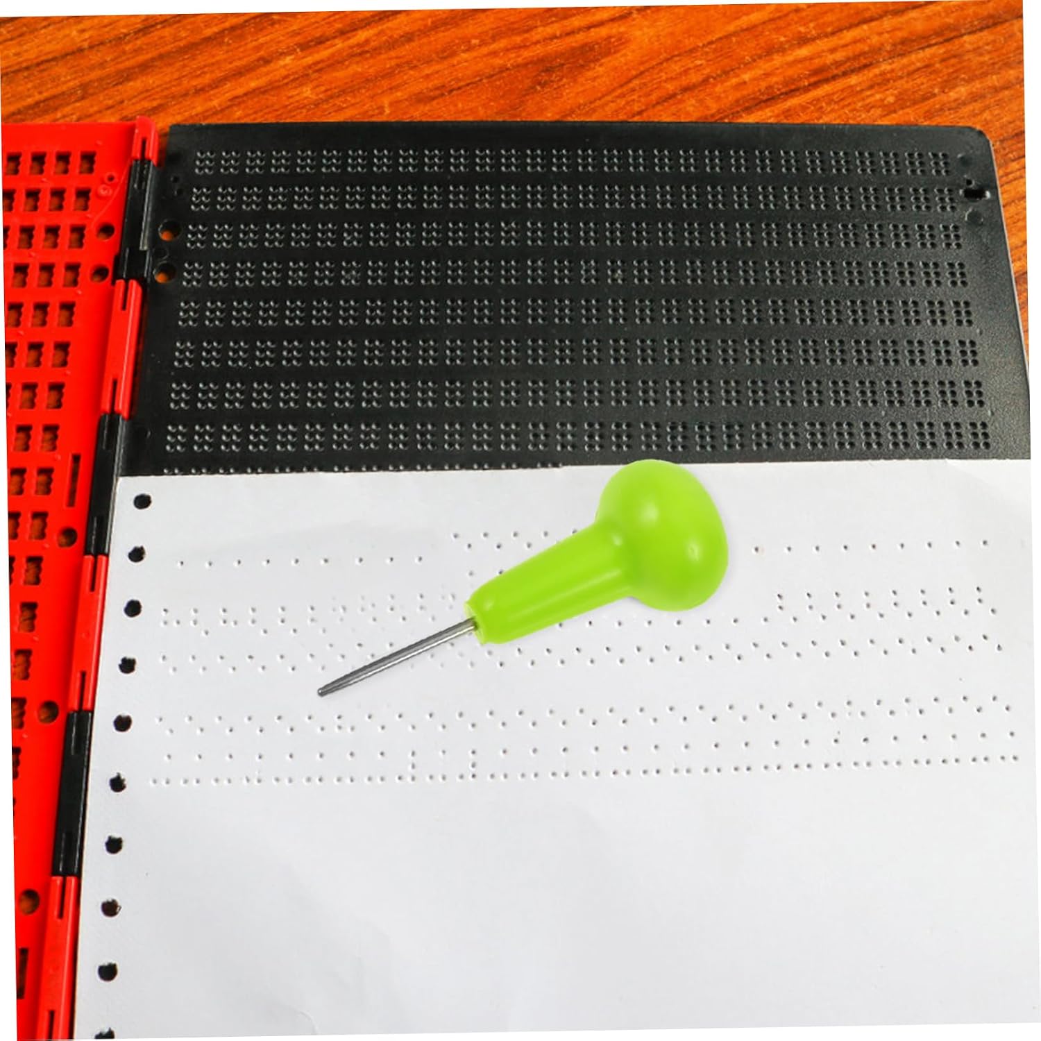 1Set Braille Writing with Stylus Portable and Lightweight Braille Fingerboard for Blind Braille Teaching Materials for Outdoor Use and Learning Tools