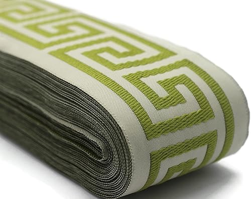 16 yardas de longitud 2.67 pulgadas de ancho de cinta verde griega para tus cortinas, cortinas de cinta, tela de tapicería 176-V6