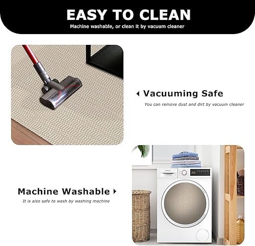 Miniatura 5 de KOZYFLY Boho Rugs - Alfombra lavable de 3 x 5 pies para puerta delantera, antideslizante, para cocina, porche, alfombra de algodón para entrada,