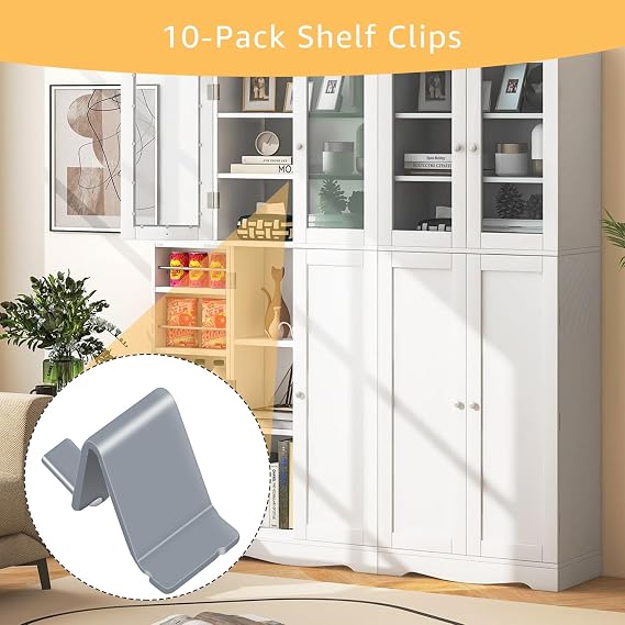 Removable Metal Shelf Support Clips-Metal Cabinet Shelf Clips is Compatible with Sandusky Metal Cabinet and Other Metal Cabinets (14 pcs)