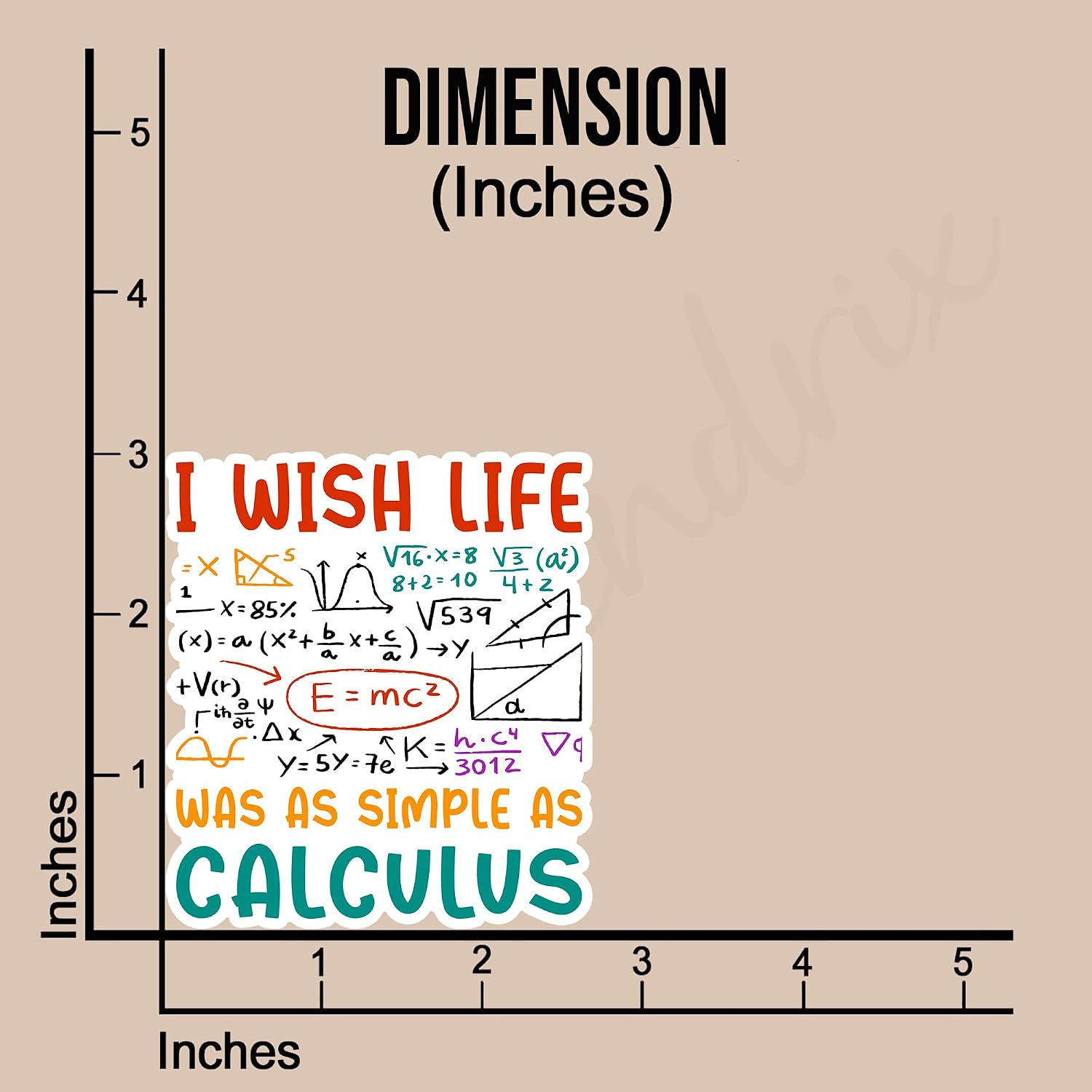 (3pcs) I Wish Life was As Simple As Calculus Sticker Funny Sarcastic Sayings Inspirational Math Lover School Life Vinyl Decal for Tumbler Laptop Kindle Water Bottles Tablet Books Phone - Size 3x2.7 image 4
