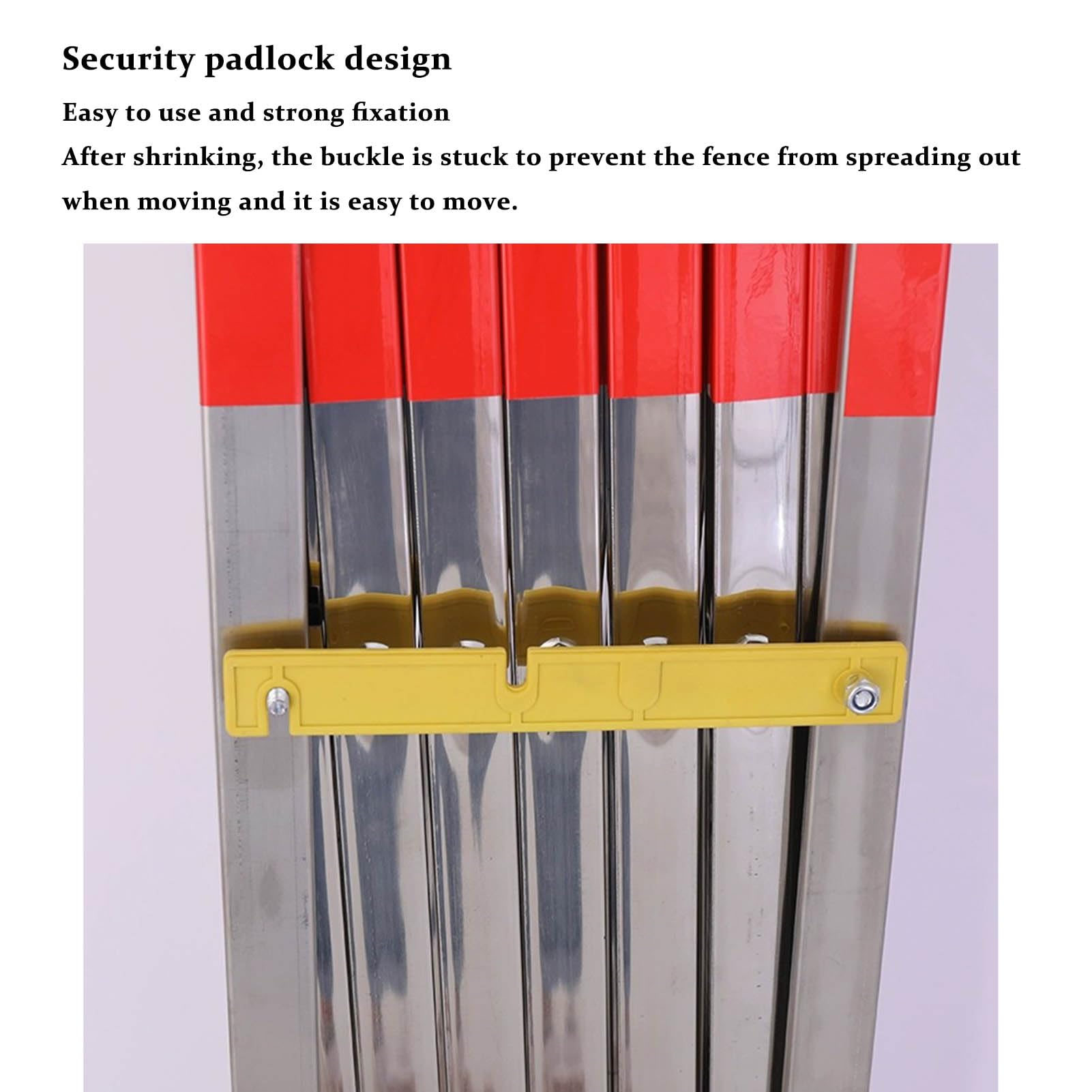 Barrière métallique Extensible - Clôture de sécurité Pliable pour Chantiers extérieurs, Jardin ou Cour, barrière Flexible, Portable et rétractable pour l'intérieur et l'extérieur