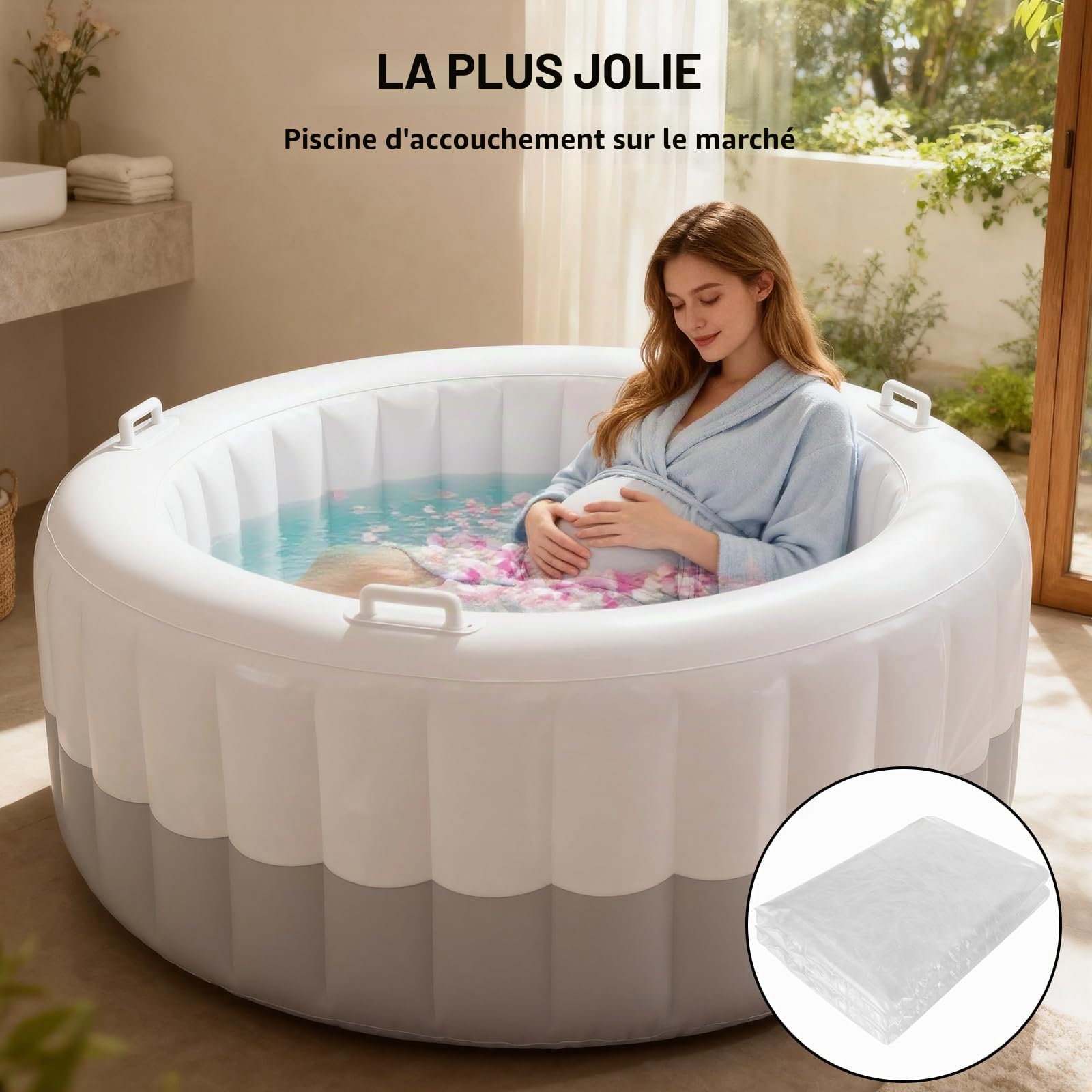 Tapis de piscine de naissance transparent de qualité supérieure pour la maison, les sages-femmes | Fourniture essentielle de travail et d'accouchement, idéale pour les futures mères, sages-femmes et soins de maternité Doulas