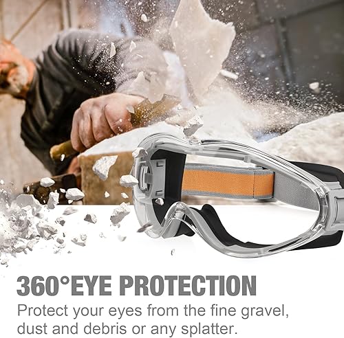 Miniatura 7 de MELASA Gafas de seguridad de grado industrial, gafas de laboratorio con lentes transparentes antivaho que se ajustan sobre gafas para hombres y