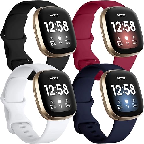 Miniatura 49 de Getino Compatible con Fitbit Sense 2/Sense Bands/Versa 4/Versa 3 bandas para mujeres y hombres, accesorios deportivos de silicona, correa para reloj