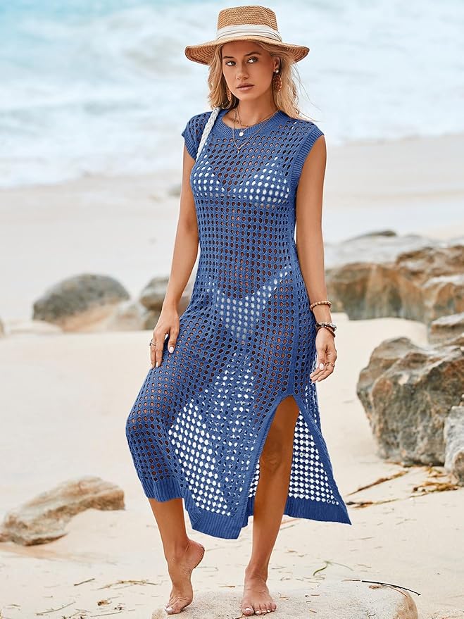 Calado Vestido Playa Punto Ropa Mujer Bsubseach Vestido Crochet De