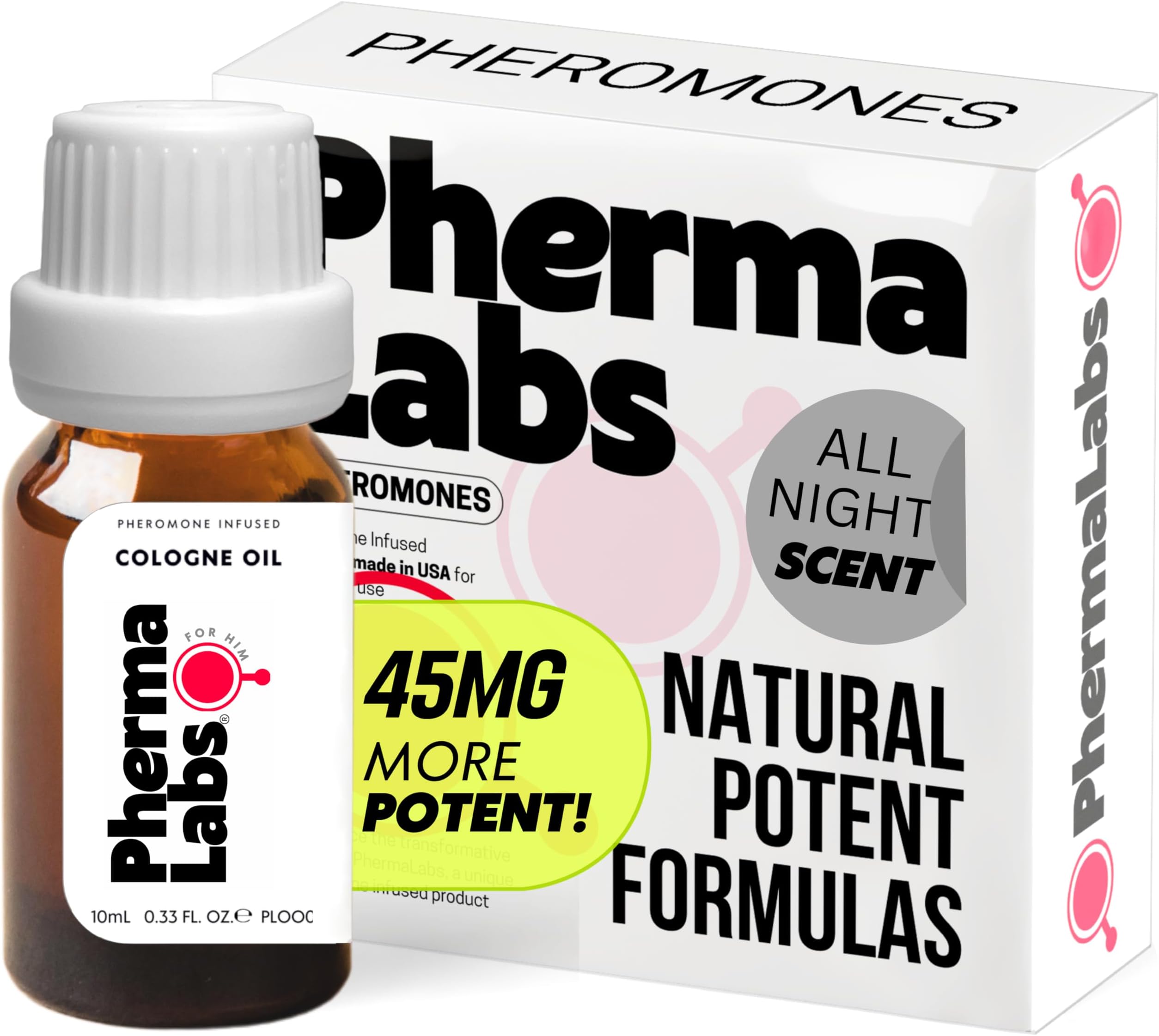 Pheromone Infused Cologne Oil for Him - 10 mL Bottle of Magnetic Charm (All Night Scent [45MG])