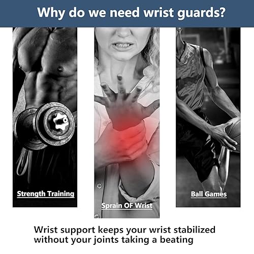 Miniatura 4 de Cinlitek Paquete de 2 muñequeras para protección deportiva y alivio del dolor, correa de soporte ajustable para muñeca para tendinitis,