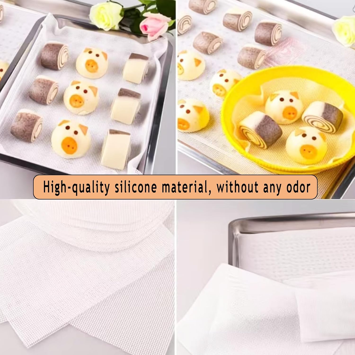 15 Pack Silicone Dehydrator Sheets, 11.8 x 11.8 Inch Non-Stick Mesh Dehydrator Mats, Food Grade Fruit Dryer Sheets Compatible with Excalibur, Cosori, Air Fryer, Square