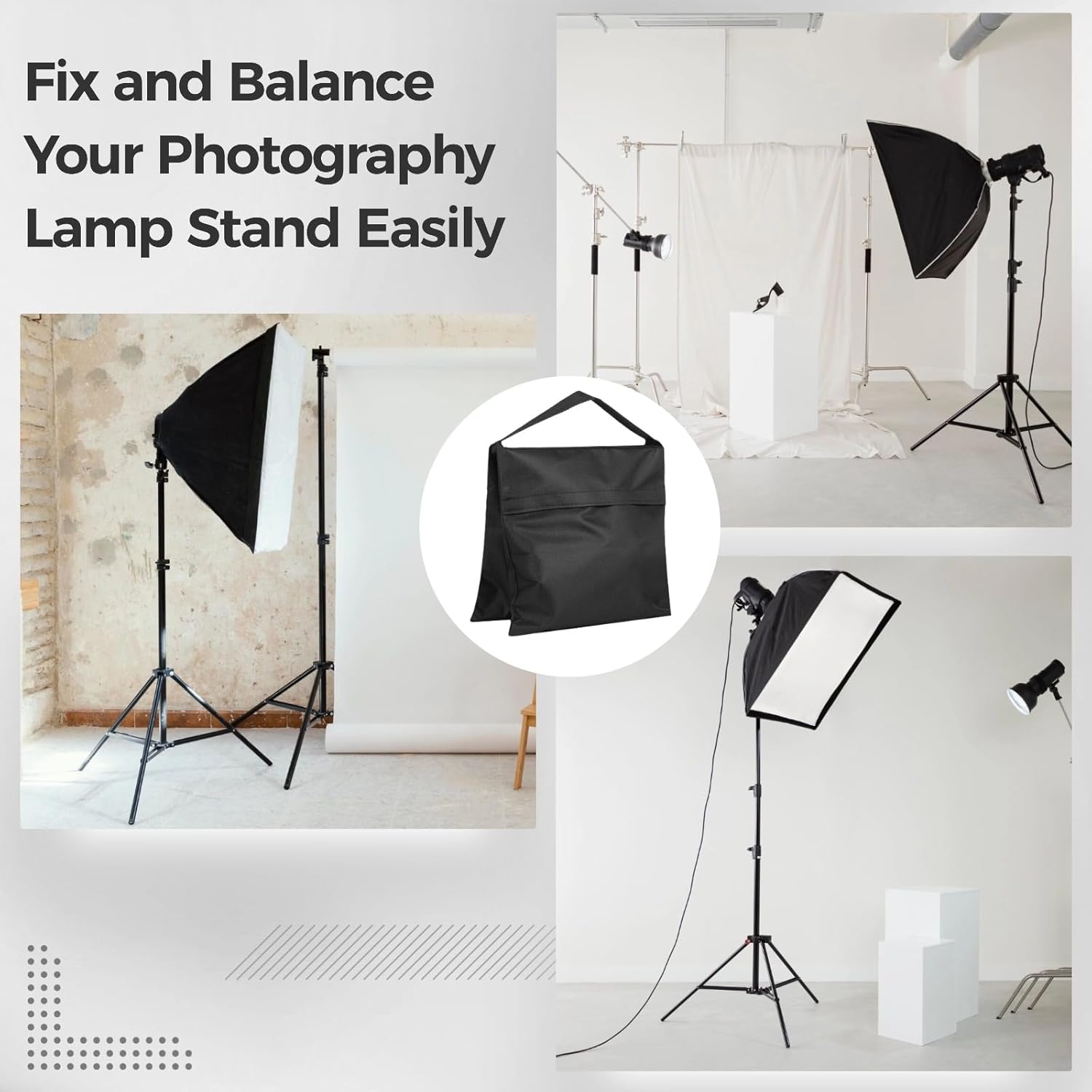 20 Pcs Photography Weight Bags Set, Empty Heavy Photo Studio Filled Weight Bags, Sandbag Set for Photography Tripod Stand Sports Outdoor Photo Video Studio Boom Brackets