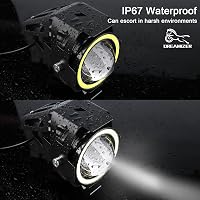 DREAMIZER Motoros Első Fényszóró Angyal Szem DRL Világítással - 12/24V Vízálló Ködlámpa R1200GS Kompatibilis ATV UTV Terepjárókhoz 3