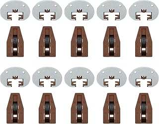 LONTAN 10 Pack Drawer Track Guide and Glides with Wheel and Metal Backing Drawer Stop for Commercial kenlin Rite-Trak II 168 Replacement Repair Part for Dresser Center Mount Drawer Slides