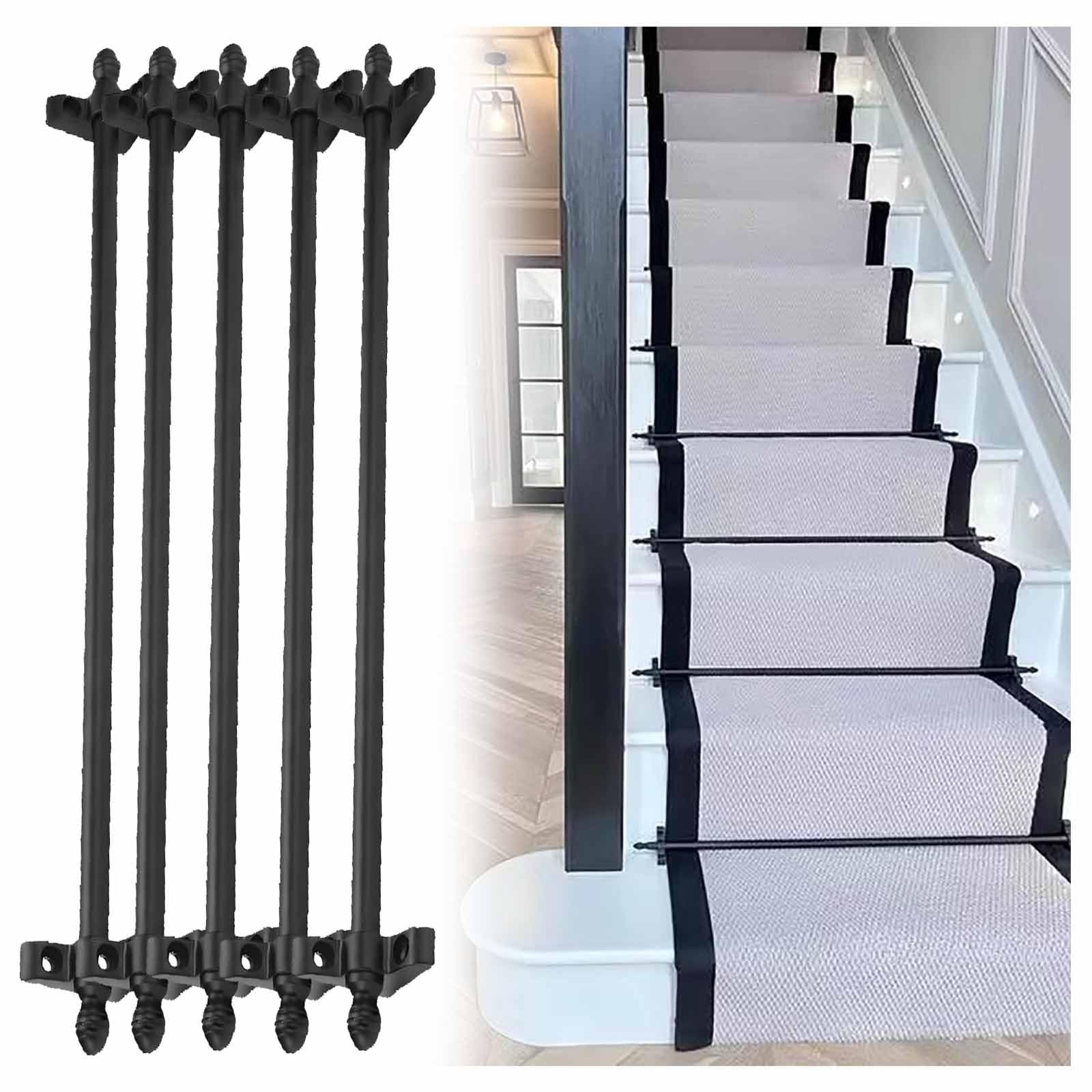 Tiges d'escalier pour tapis de 4 à 16 pièces : kit de quincaillerie de fixation moquette marches