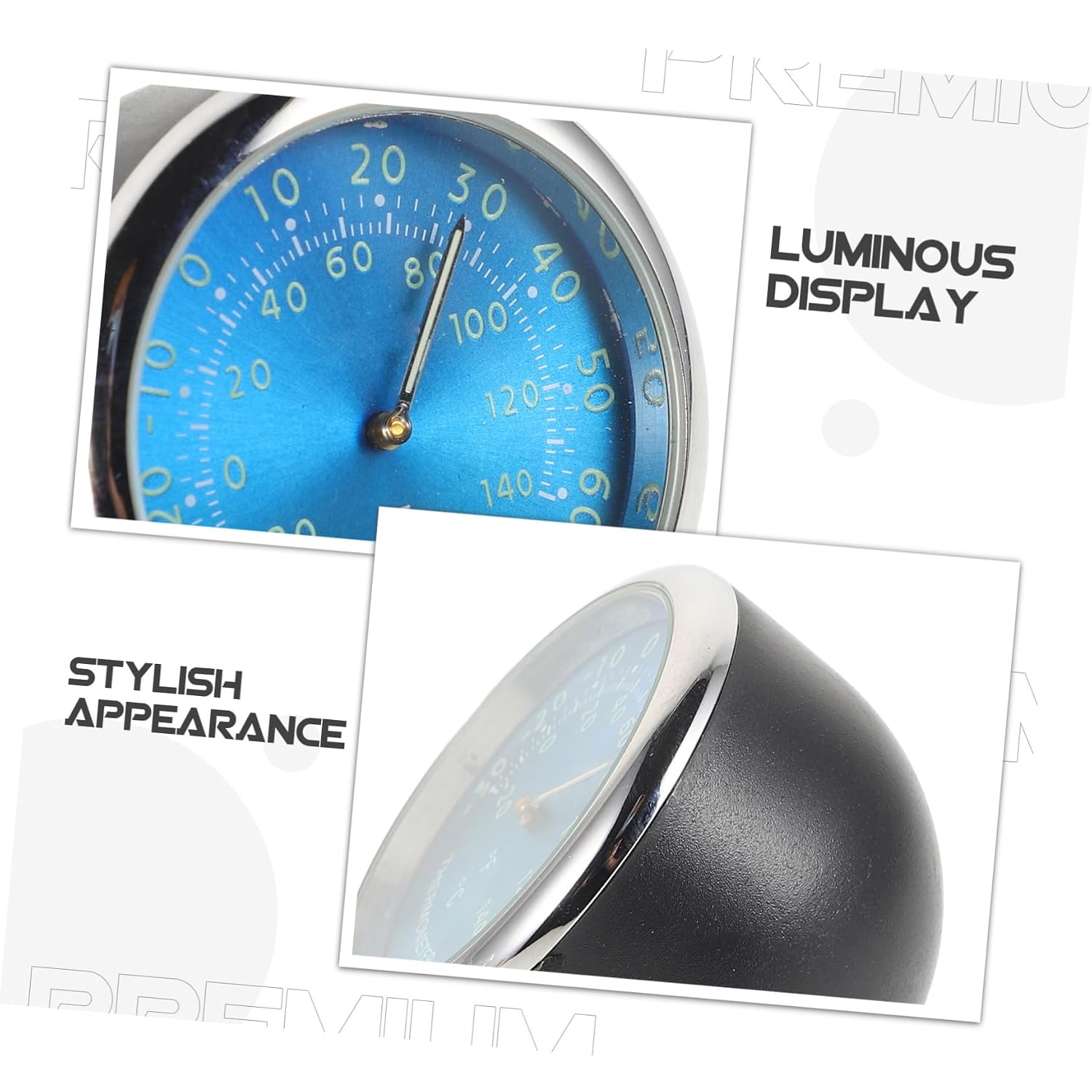 Glow Car Dashboard Thermometer with Quartz Electronic Clock Accurate Vehicle Interior Temperature Monitor for Auto Sleek Design for Comfortable Driving Environment