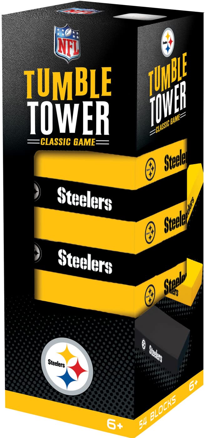 MasterPieces Game Day - NFL Pittsburgh Steelers - Officially Licensed Tumble Tower, Real Wood Blocks