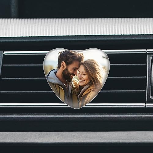 Miniatura 1 de Clip de ventilación de automóvil de aromaterapia personalizado con texto fotográfico, ambientador de aire personalizado para automóvil, purificador