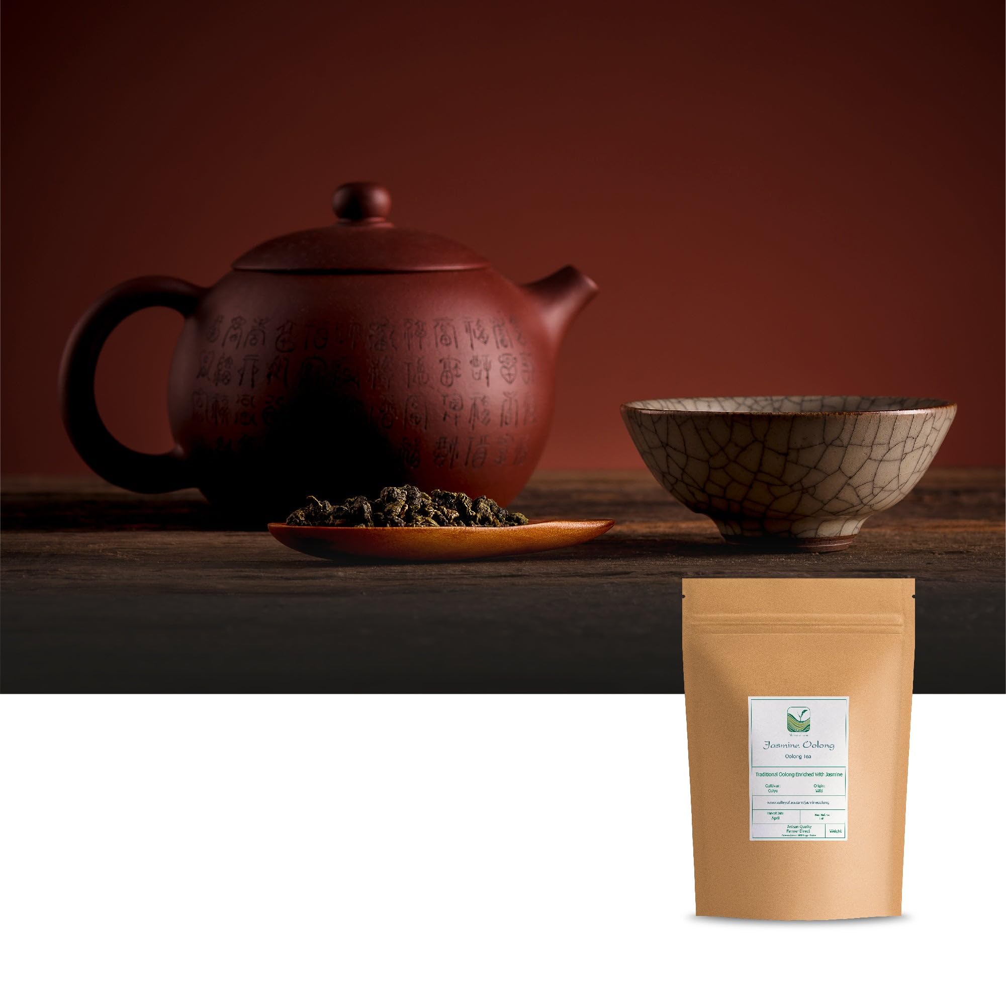 Oolong au Jasmin en Vrac - Thé Roulé Artisanal en Feuilles | aux notes florales et légèrement fruitées offrant une liqueur ronde à déguster sur plusieurs infusions