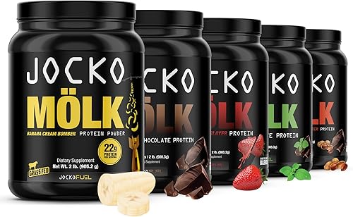 Miniatura 5 de Jocko Mölk - Proteína de suero en polvo - Keto, probióticos, alimentados con pasto, enzimas digestivas, aminoácidos, mezcla de frutas de monje sin