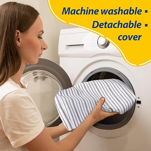 Miniatura 167 de AAAAAcessories Cojines en forma de D, espuma de 2 pulgadas de grosor, con lazos y funda extraíble lavable a máquina, 17 x 16 pulgadas, juego de 4