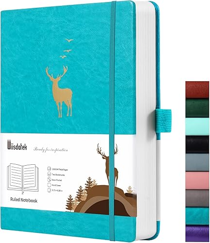 Miniatura 10 de Cuaderno rayado, 312 páginas numeradas A5, cuaderno rayado universitario, papel grueso de 3.53 ozm, cuaderno de tapa dura para escritura de negocios