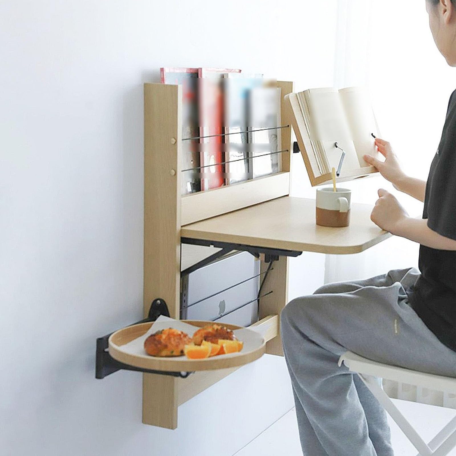 Amazon.com: Wall Mounted Folding Table Small Round Wall Desk Fold
