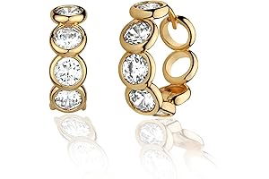 Dremmy Studios Dainty CZ Huggie Hoop Earrings 18K Gold