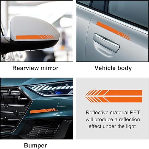 Miniatura 4 de Augeny 2 calcomanías para espejo retrovisor de automóvil, calcomanías de vinilo impermeables para espejos retrovisores de vehículos, accesorios