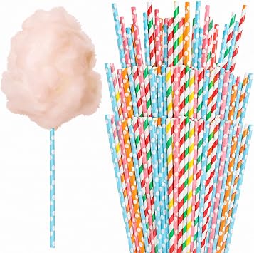 300 PCS Cotton Candy Sticks, 13.8 Inch Cotton Candy Cone Paper Bulk