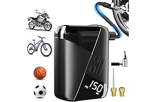 Max Electric Bicycle Pump 150 PSI Rechargeable 3000mAh Mini Bike Pump Digital...