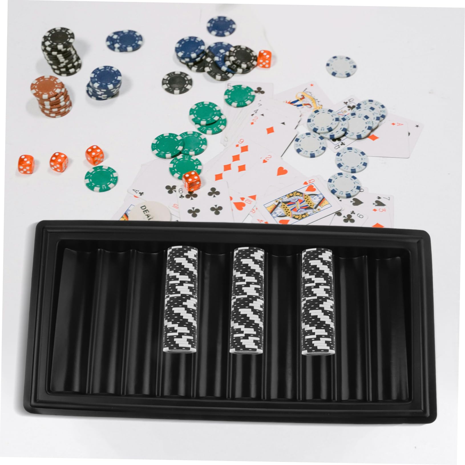 UPKOCH Pokerchip Ablage für 500 Chips aus Acryl, Schwarz, Transparent