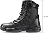 NORTIV 8 Botas de Trabajo Tácticas Militares para Hombre, Cuero, Cremallera Lateral, Botas de Combate para Motociclista 4