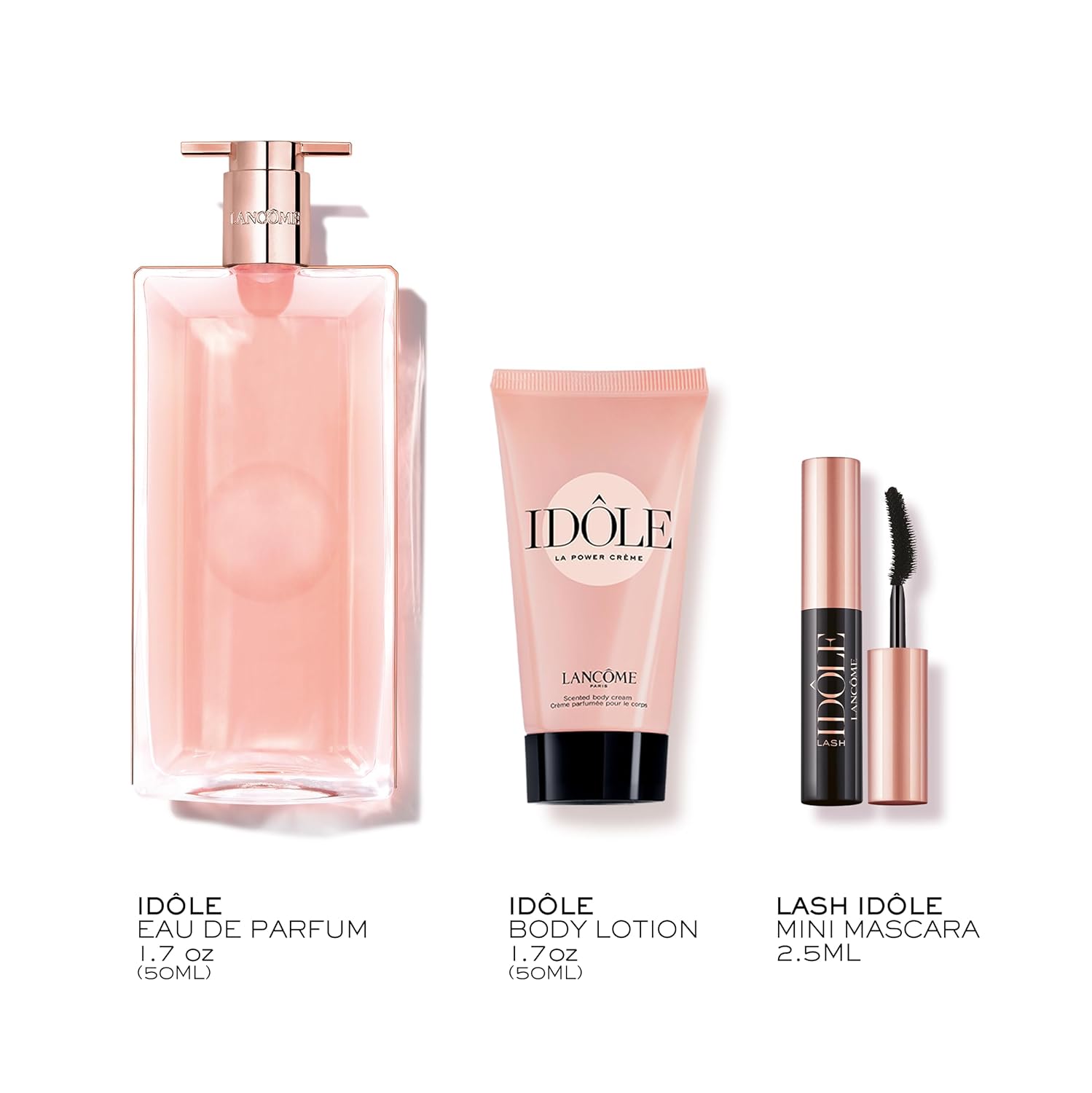 Lancôme Idôle Holiday Gift Set - Full-Size Idôle Eau De Parfum Spray 1.7 fl. Oz, Idôle Power Creme Body Lotion 1.6 fl. Oz, Mini Lash Idole Mascara 0.08 fl. Oz.- Limited Edition Gift Set for Women - Image 2