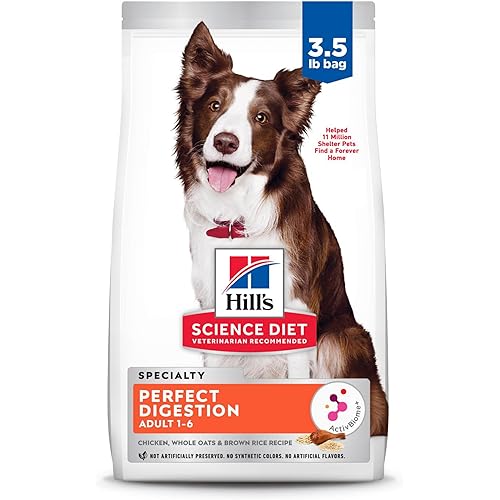 Hill's Science Diet Perfect Digestion, Adult 1-6, Digestive Support, Dry Dog Food, Chicken, Brown Rice, & Whole Oats, 3.5 lb Bag